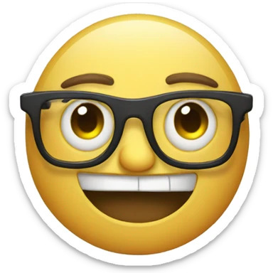 Greedy emoji with glasses sticker