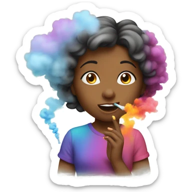 Cute girl with smoke sticker