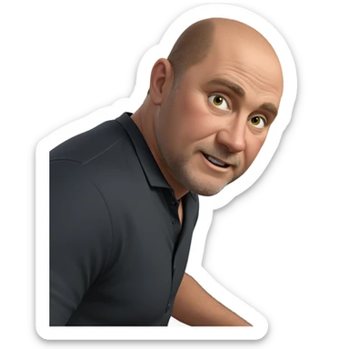 male in black shirt indoors sticker