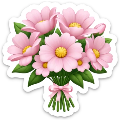 pale pink flower bouquet  sticker