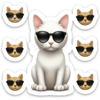 Cat with sunglasses nd wering a huddie  sticker