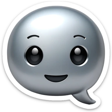AI chat bubble with digital face, messaging bot icon sticker