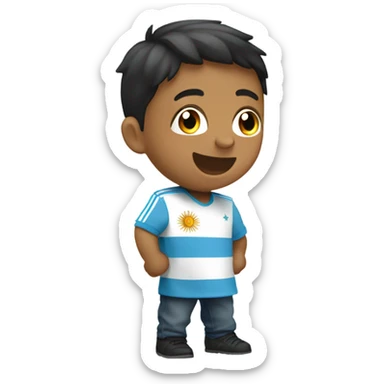 niño con de la bandera argentina sticker