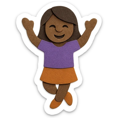 brown woman, paper craft style sticker