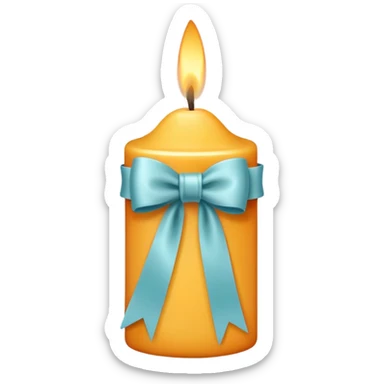 Candle with bow sticker