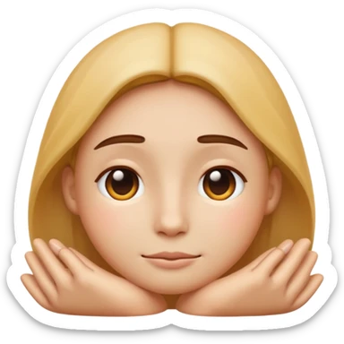 calm relaxed emoji character showing no stress peaceful expression simple background sticker