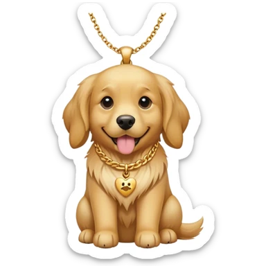 A dog wearing a necklace that says I’m so cool sticker