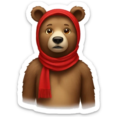 Bear with a red scarf sticker