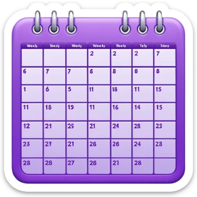 weekly calendar purple sticker