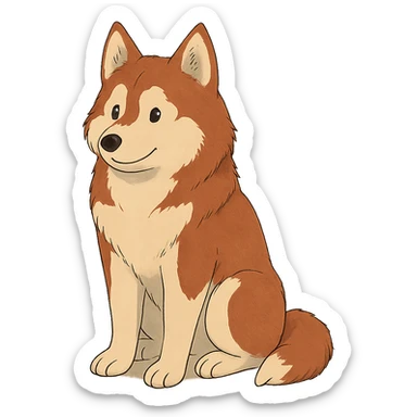 cute red-brown siberian husky sitting sticker