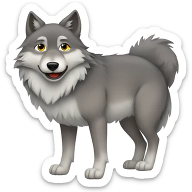 pregnant wolf sticker