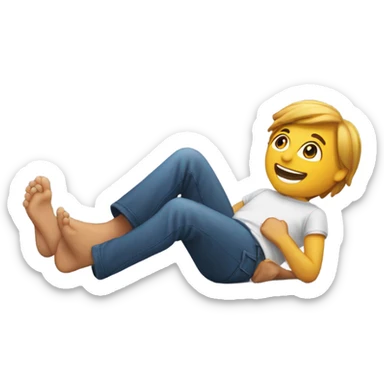 smile with feet behind them sticker