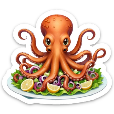 An octopus eating octopus salad sticker
