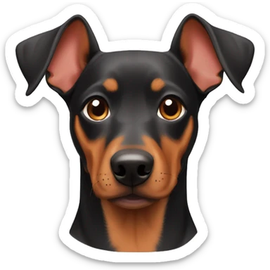 smiley German Pinscher with floppy ears sticker