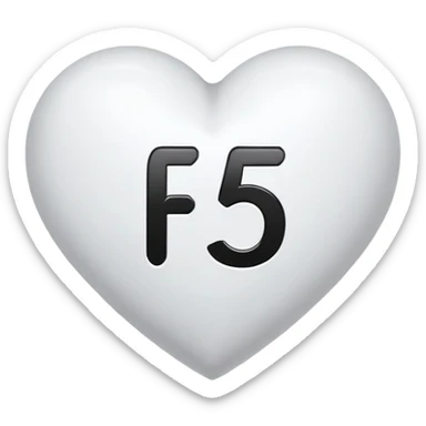 The number five in a white heart with big black font…  like this ➎  sticker