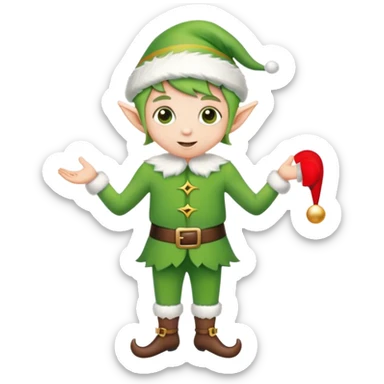 Christmas elf green outfit sticker