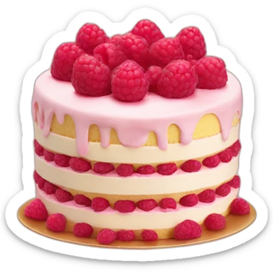 cream and raspberry cake sticker