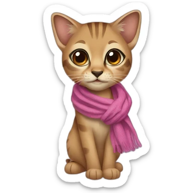 a suricat with girly brown hairs, a scarf, and large fancy earrings sticker