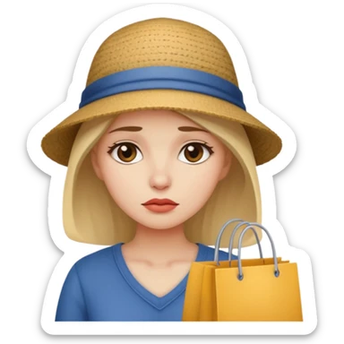 sad lady shopping  sticker