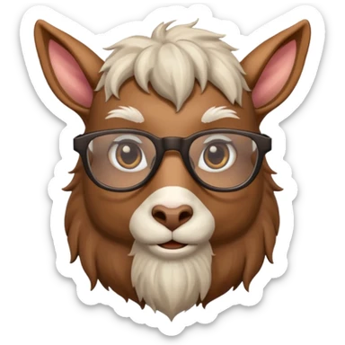 Goat with glasses sticker