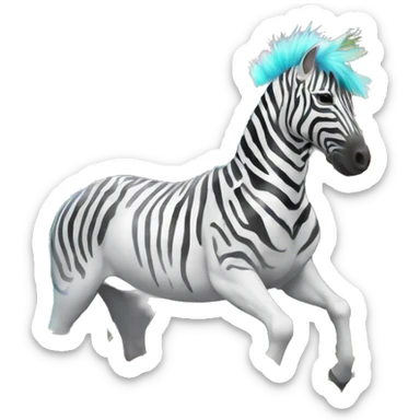 Zebra sparkling nebula unicorn Pegasus collage roses flowers palm trees tropical  sticker