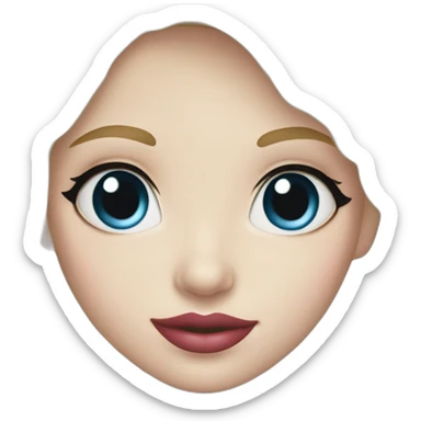 blonde girl with silky blonde hair , darker blue eyes and white skin and rose lips sticker