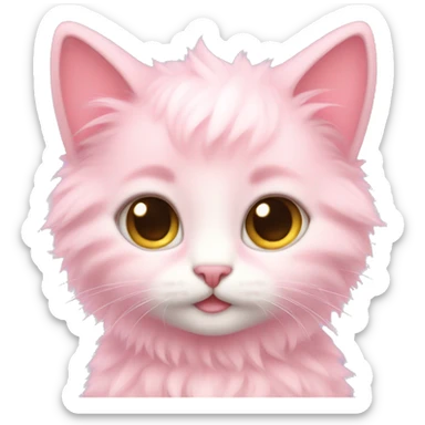 A baby cat with light pink furr sticker