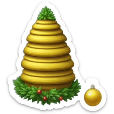 christmas tree toy beehive sticker