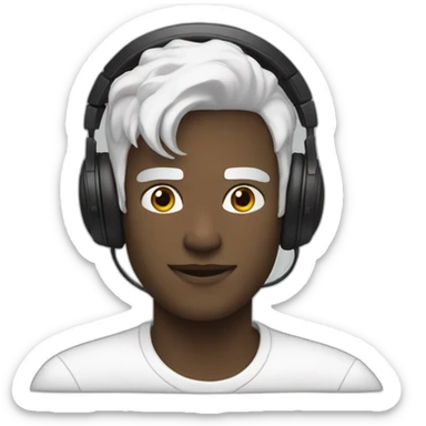 White John summit with black hair djing sticker