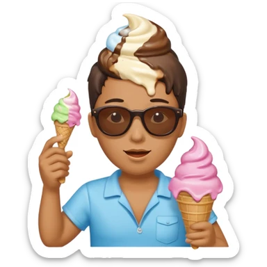 At the beach with ice cream  sticker