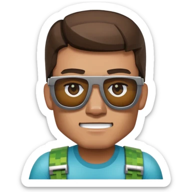 Minecraft Steve with sunglasses sticker