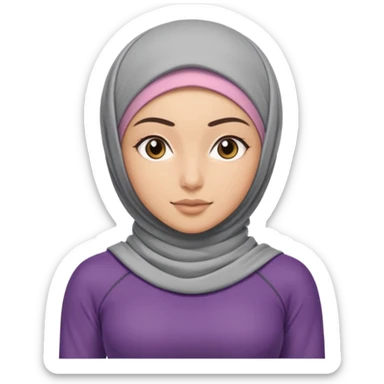 High resolution girl wearing a hijab and is a fitness trainer sticker