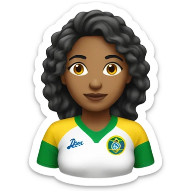 Brazilian women with brazil jersey and hair black sticker