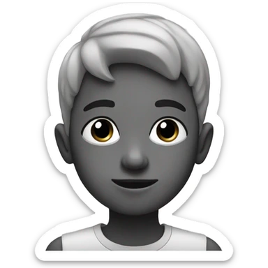 monochrome portrait of a boy sticker