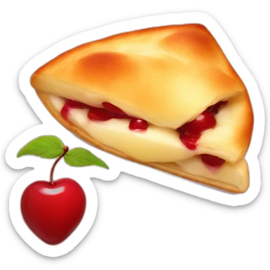 red Khachapuri with cherry sticker