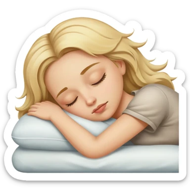 Dirty blonde girl sleeping sticker