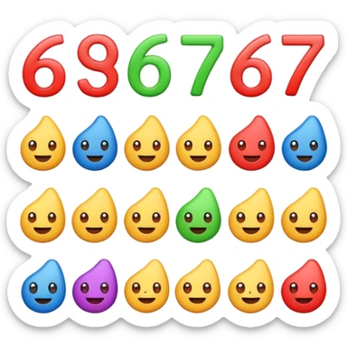 un emoji six seven sticker