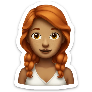 Redhead woman with freckles saying I love you sticker