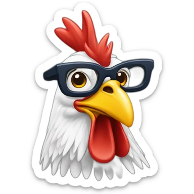 Gallo con lentes sticker