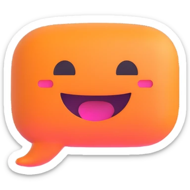 chat bubble with cheerful expression sticker