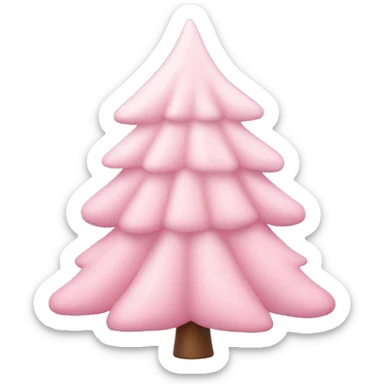 pastel pink christmas tree sticker