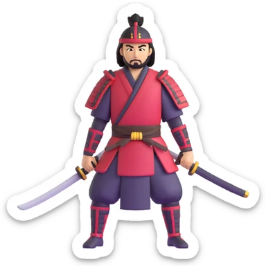 Japanese samurai warrior sticker