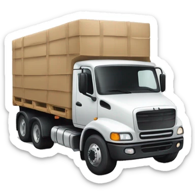 Camion de livraison avec un gros colis  sticker