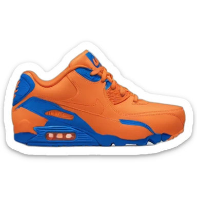 Chaussure nike bleu est orange sticker