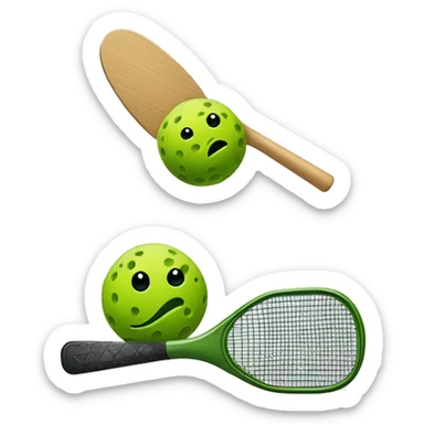 pickle ball and paddle  sticker