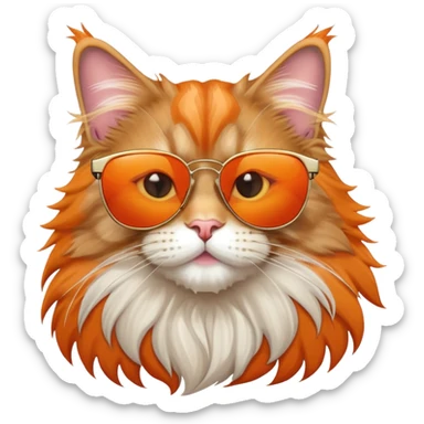 Maine Coon Cat with sunglasses sticker