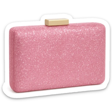 girly sparkling clutch bag, pink color, no background sticker