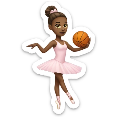 ballerina with a basketball in her hands sticker