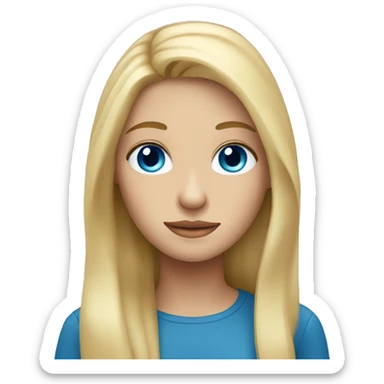 blue eyed blonde with long hair sticker