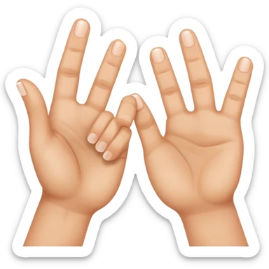 two hands with index fingertips touching, thumbs straight sticker